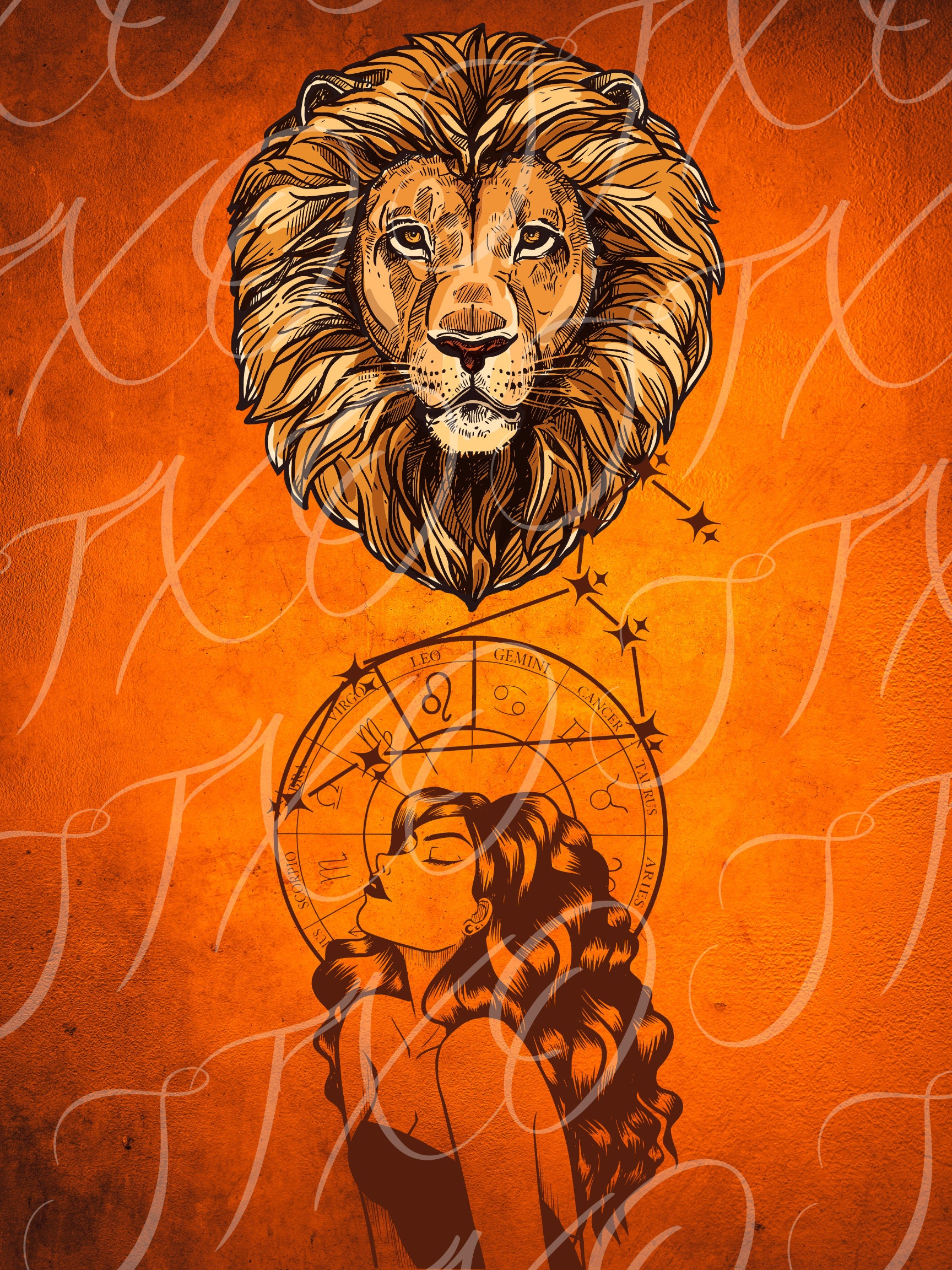 Art Print Out Leo Zodiac Wall Decor Astrology Constellation Etsy