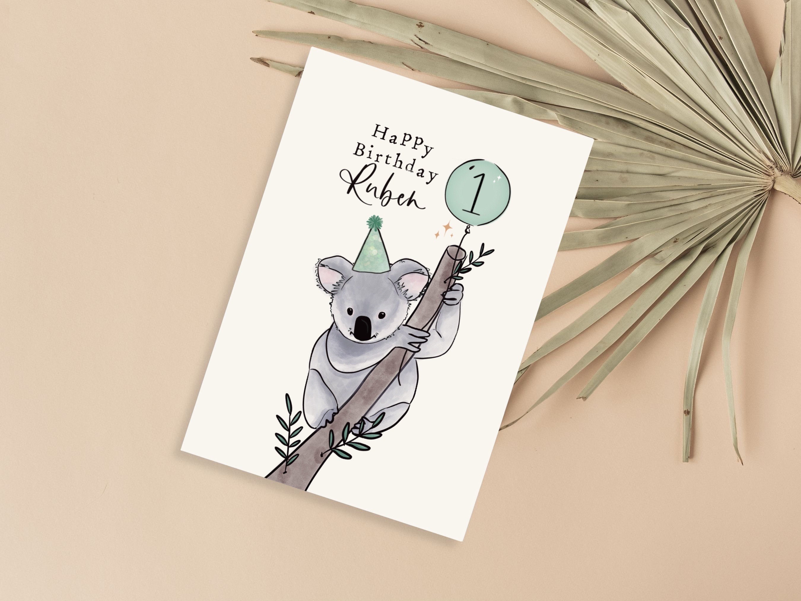 Carte d'anniversaire koala mignon koala 147 mm x 147 mm : :  Fournitures de bureau