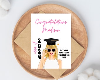 Personalized Graduation Eras Card, Swiftie Graduation Card, high school class of 2024, college nursing congrats card, graduation for her