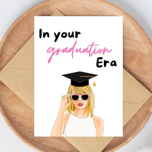 Graduation Eras Card, Graduation Card, Taylor Grad, middelbare schoolklas van 2024, felicitatiekaart universiteitsverpleegkundige, afstuderen voor haar