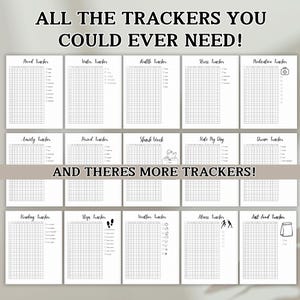 2026 Printable Mega Journal Undated, Bullet Journal Printable, Mood Trackers, Habit Trackers, Monthly Calendars, Selfcare fitness tracker image 4