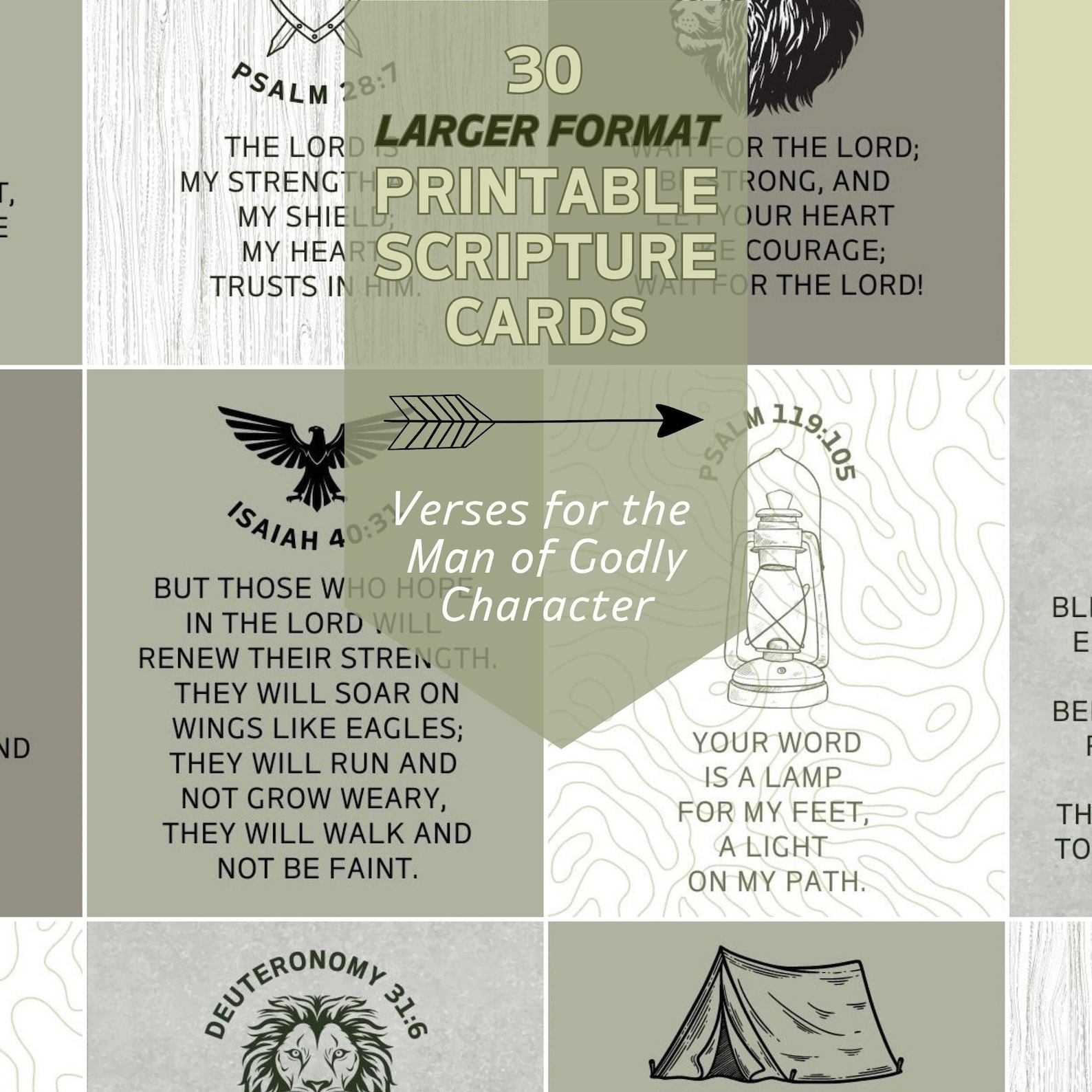 30 Printable Scripture Cards for Men Masculine Bible Verse - Etsy