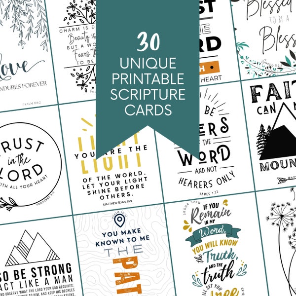 Unique Printable Scripture Cards Printable Bible Verse Cards Printable Prayer Cards Digital Scripture Memorization Cards With Verses