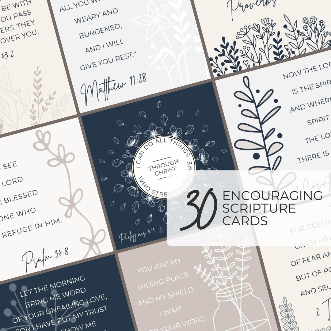 Feminine Printable Scripture Cards for Women Bible Verse Cards Instant ...