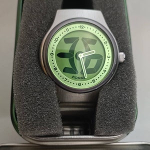 FOSSIL Rarissimo Vintage Big Tic JR-7859 green Vintage, very good 