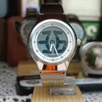 FOSSIL Big Tic JR-7843 silver Vintage, unisex, very rare, beautiful, perfect like new FOSSIL Big Tic JR-7843 silver Vintage, unisex, very rare, beautiful, perfect like new