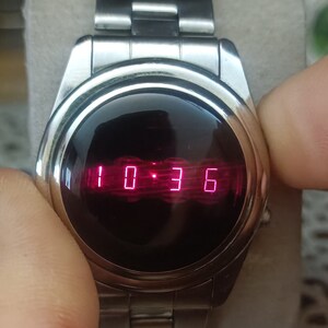 Fossil skeleton 1998. 2002 serie jr-7750 Black Red dial steel very  