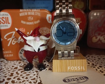 Fossil big tic 1999 cadran bleu, extrêmement rare et vintage, magnifique (A+)