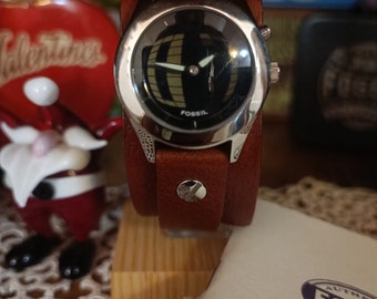 FOSSIL Lady Black & Brown with films and label rare collectible Vintage, unisex, very rare, beautiful, perfect (A-)