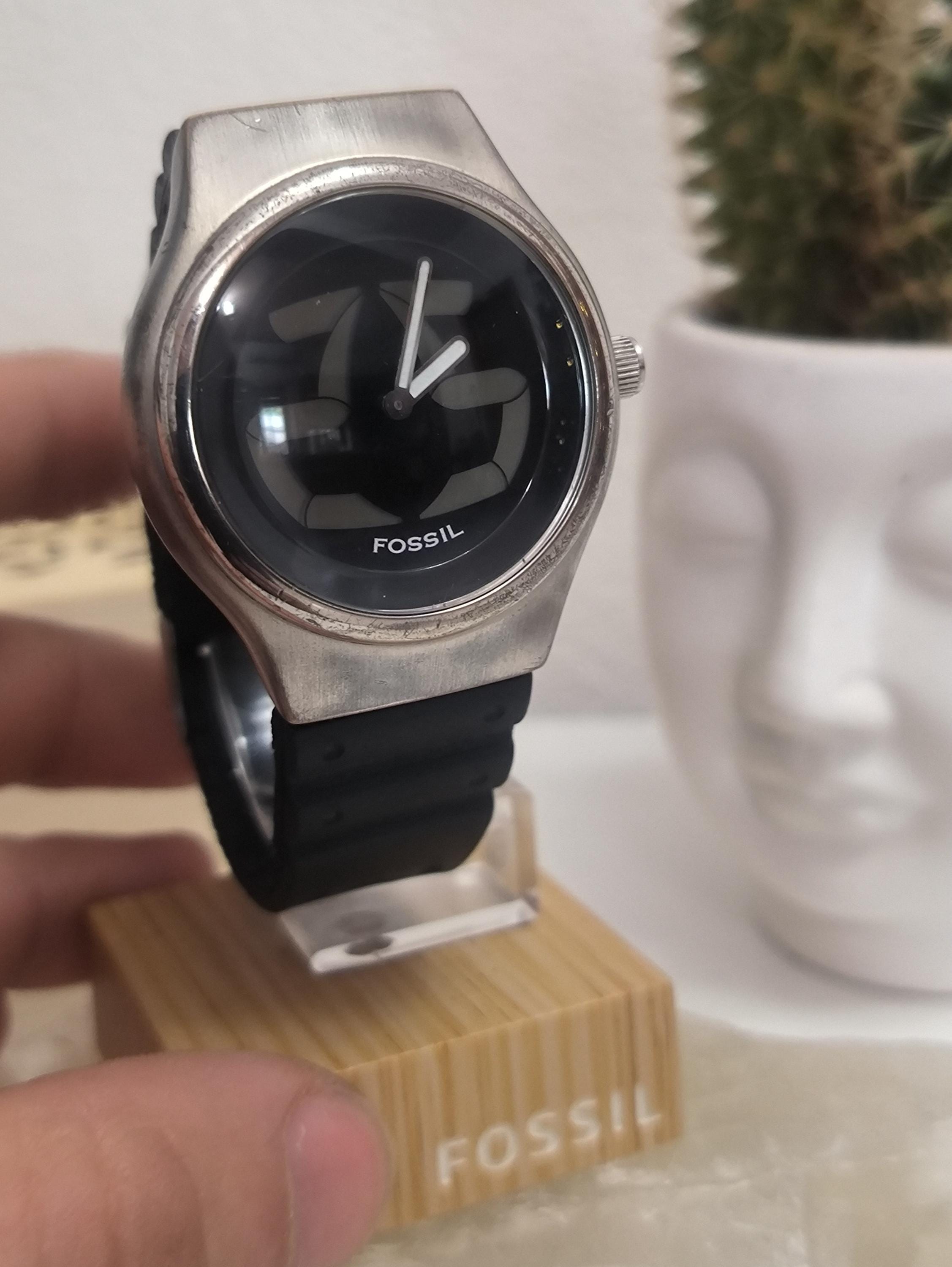 Fossil Big Tic Black Vintage, Unisex, Very Rare, Beautiful