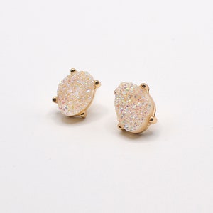 Druzy Earrings, Druzy Stud Earring, Oval Druzy Earring, Faux Druzy Stud, Druzy Jewelry, Druzy Stone, Bridesmaids Earrings, Everyday Jewelry