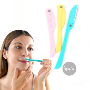Eyebrow Razor Set: Korean Blade, Facial Hair Trimmer, Exfoliating (Pack of 3)
