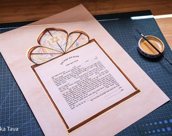 Mishkan Ketubah: Hand-Painted Jewish Wedding Art with 24K Gold