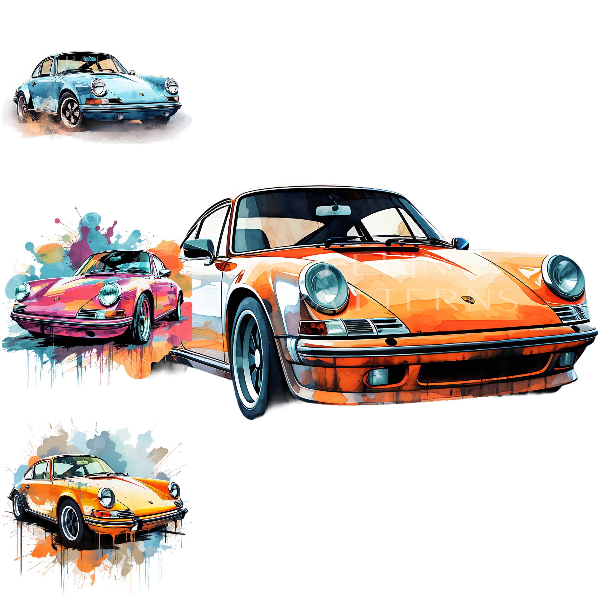 Porsche 911 Clipart PNG - Etsy