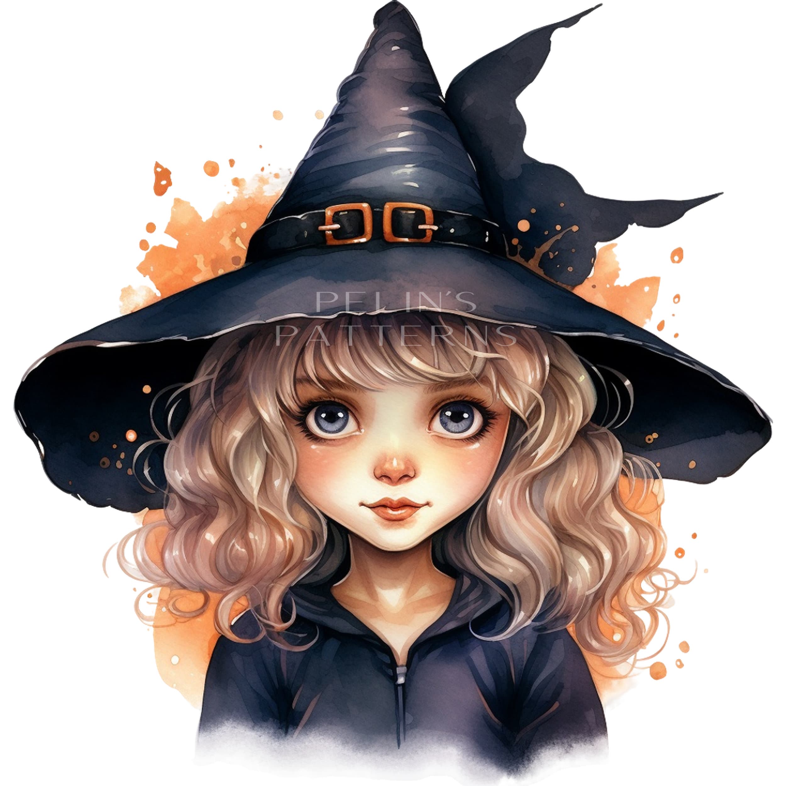 Watercolor Witch Hat Clipart PNG - Etsy