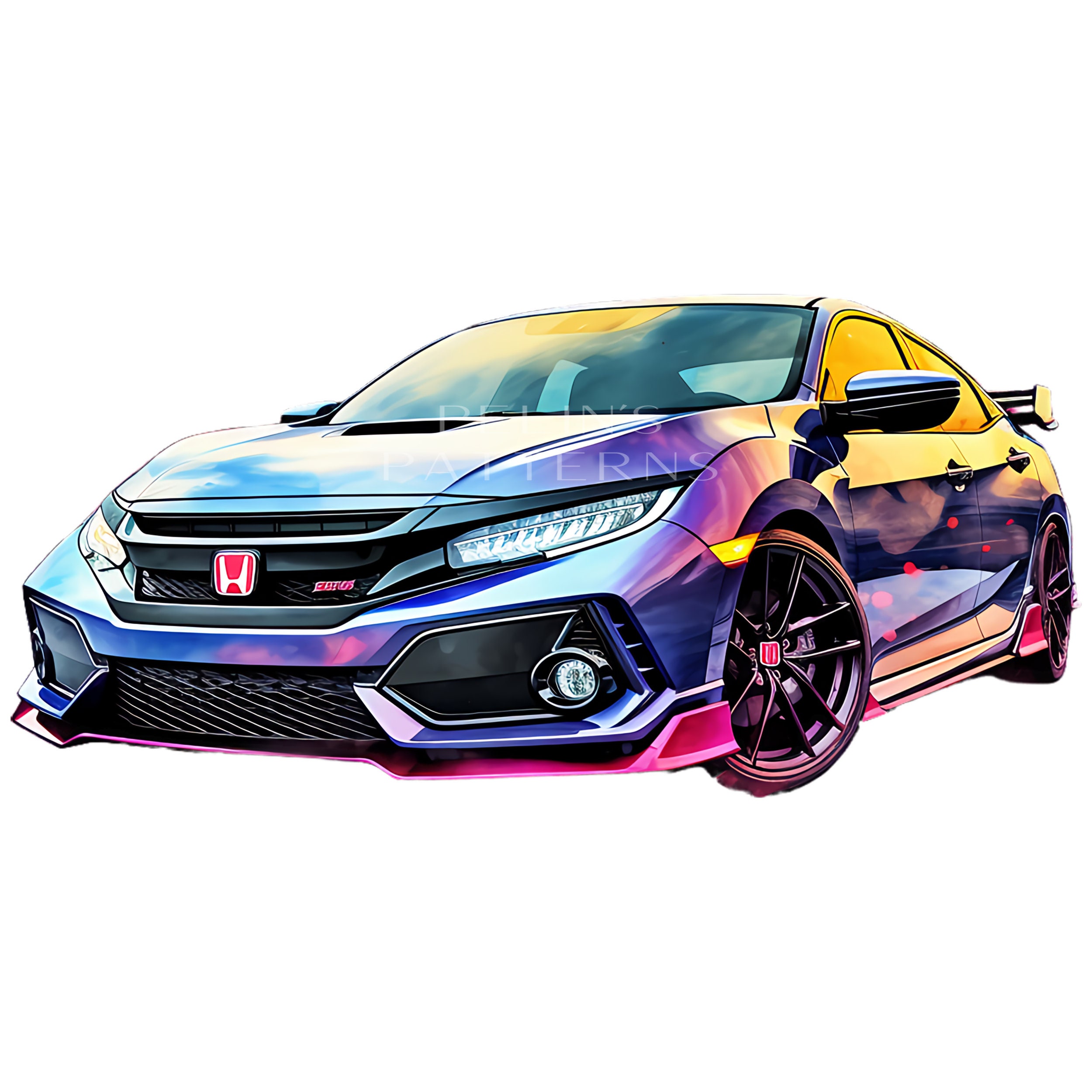 Honda Civic Clipart PNG - Etsy