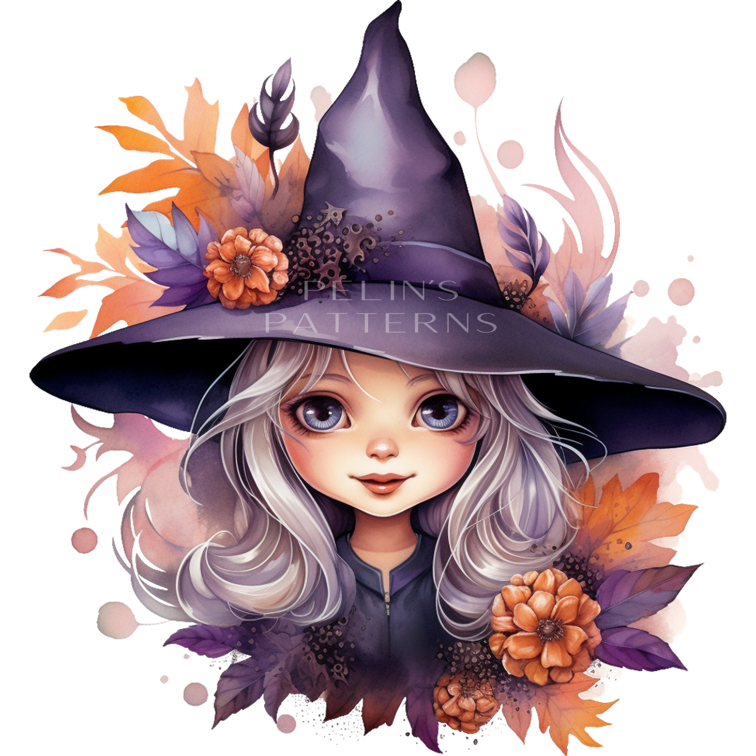 Watercolor Witch Hat Clipart PNG - Etsy