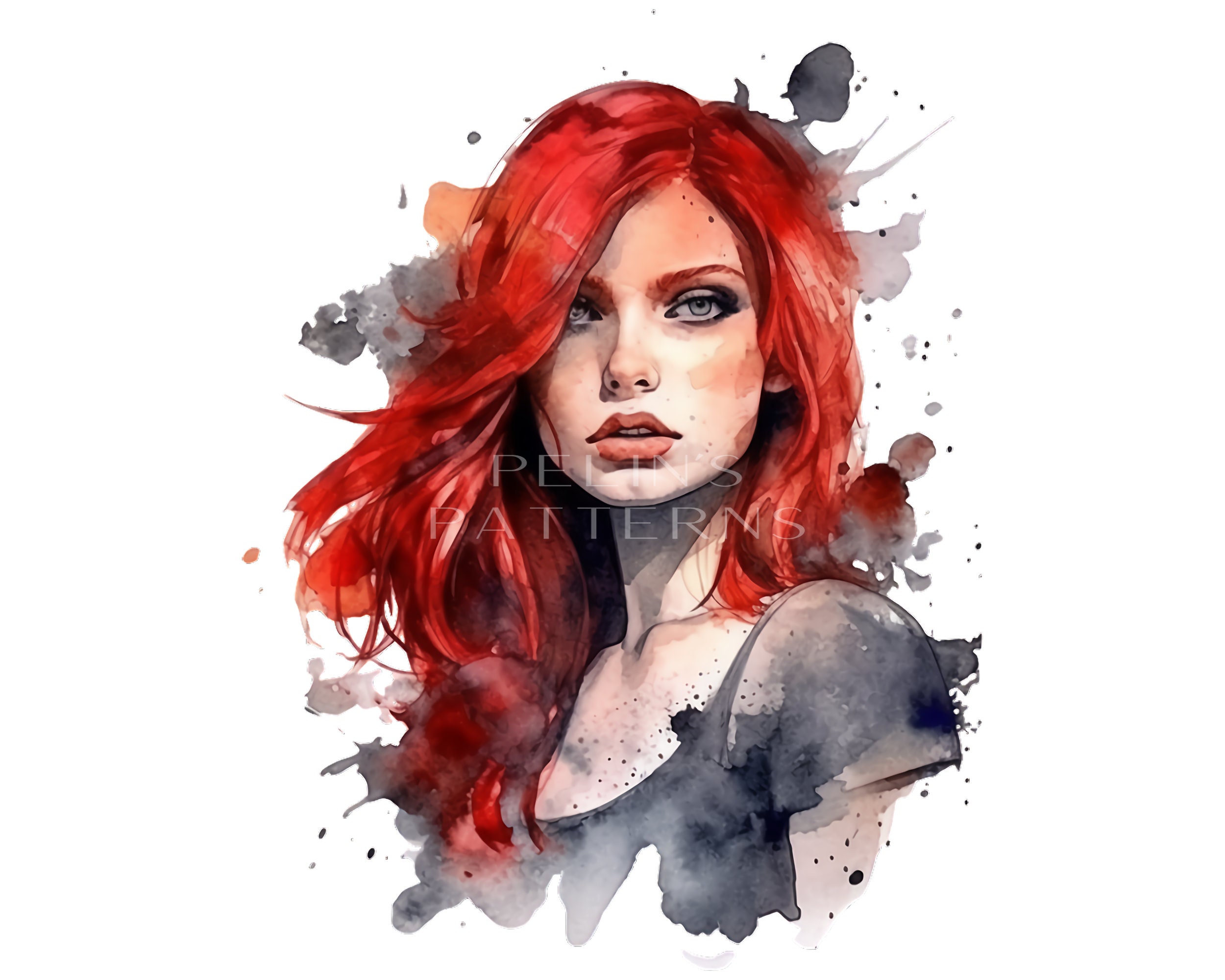 Red Hair Girl Clipart PNG Etsy
