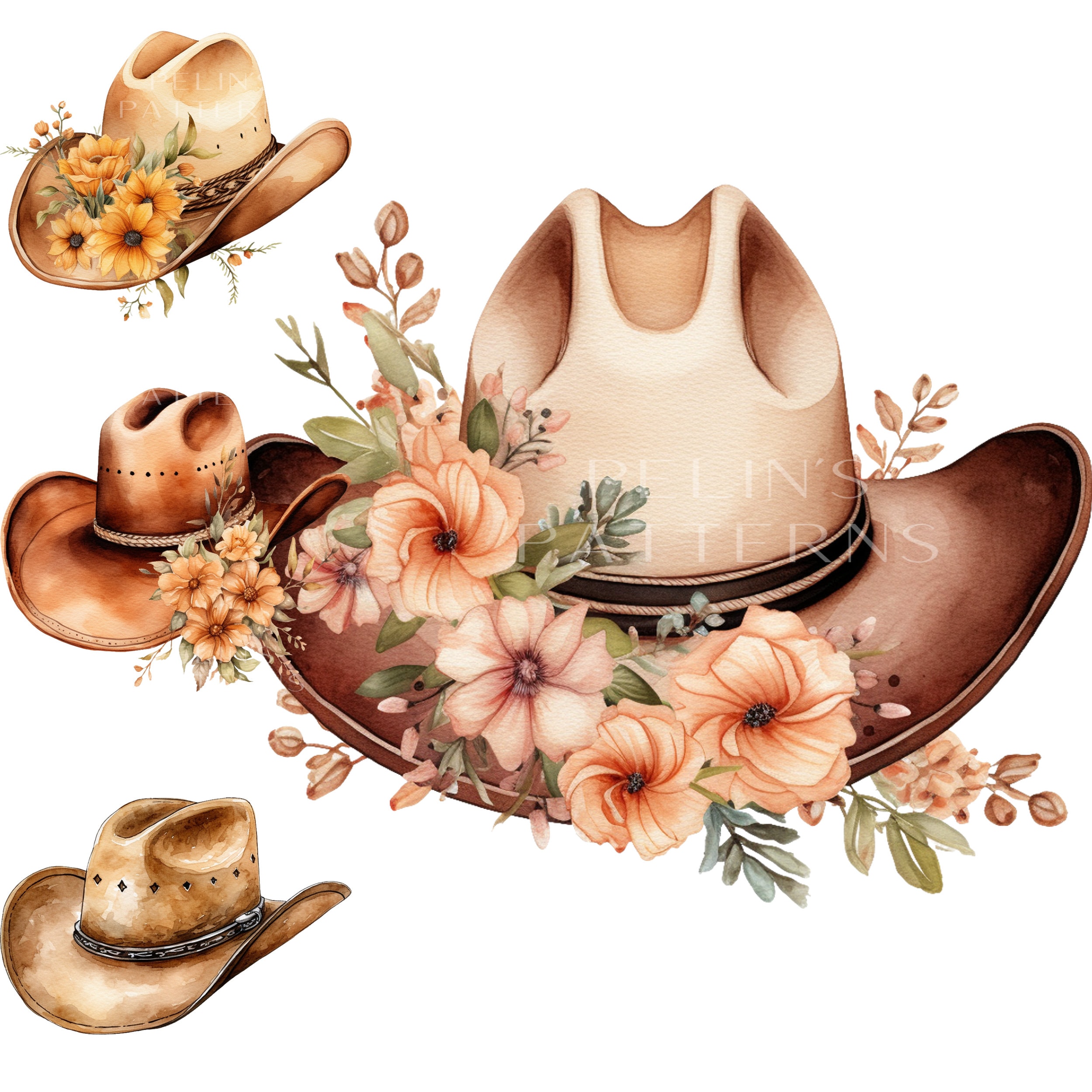Cowboy Hat Clipart PNG Etsy