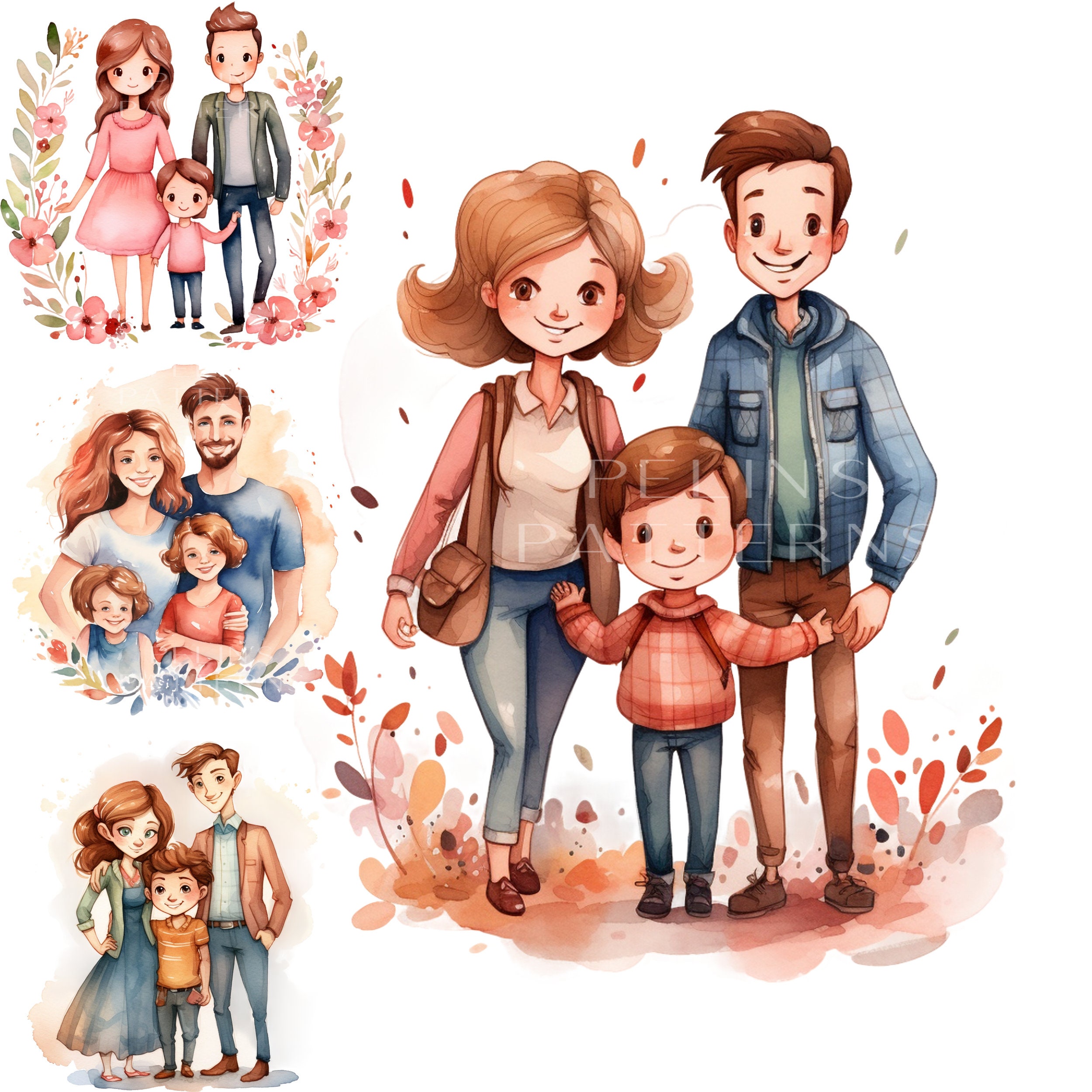 Family Clipart PNG - Etsy