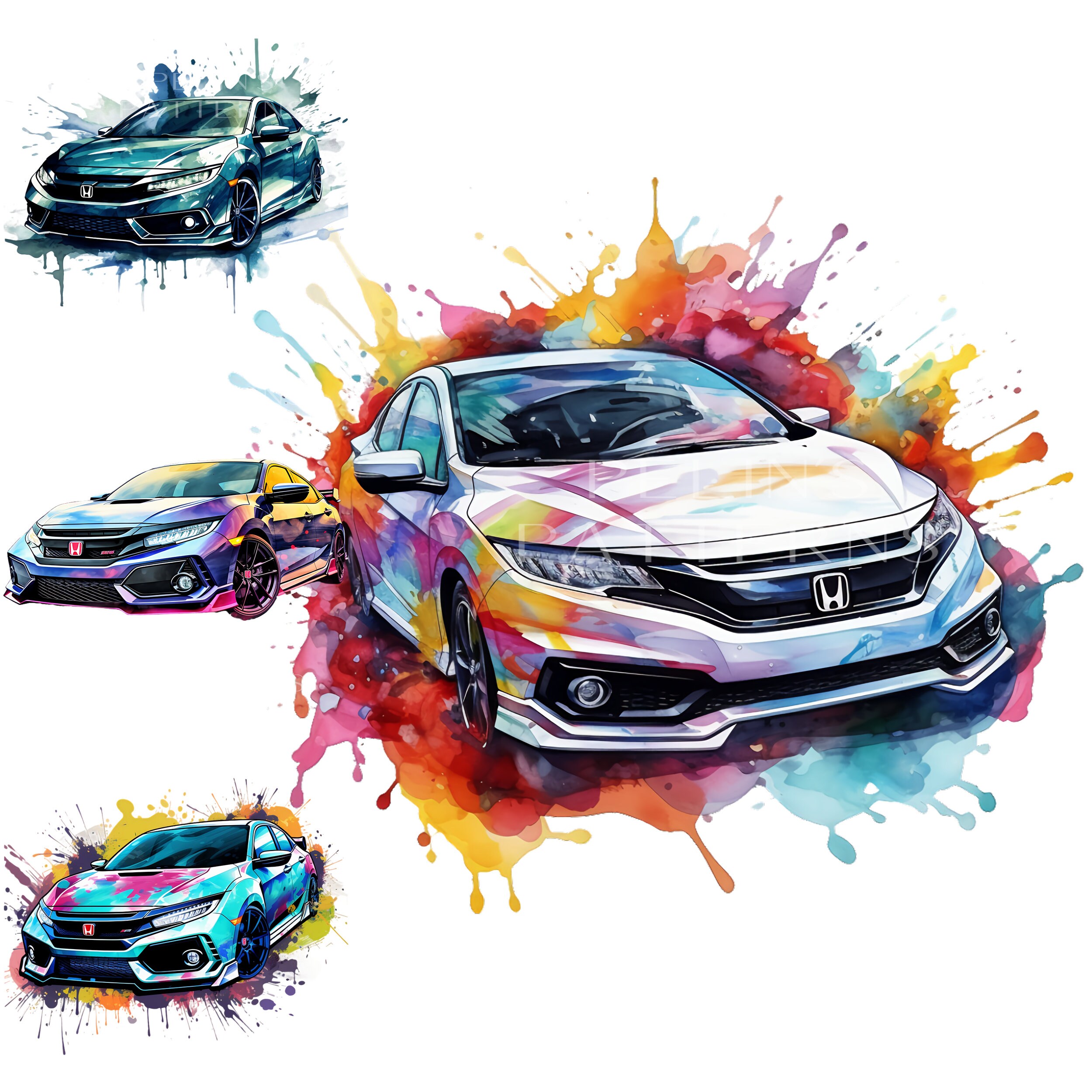 Honda Civic Clipart PNG - Etsy