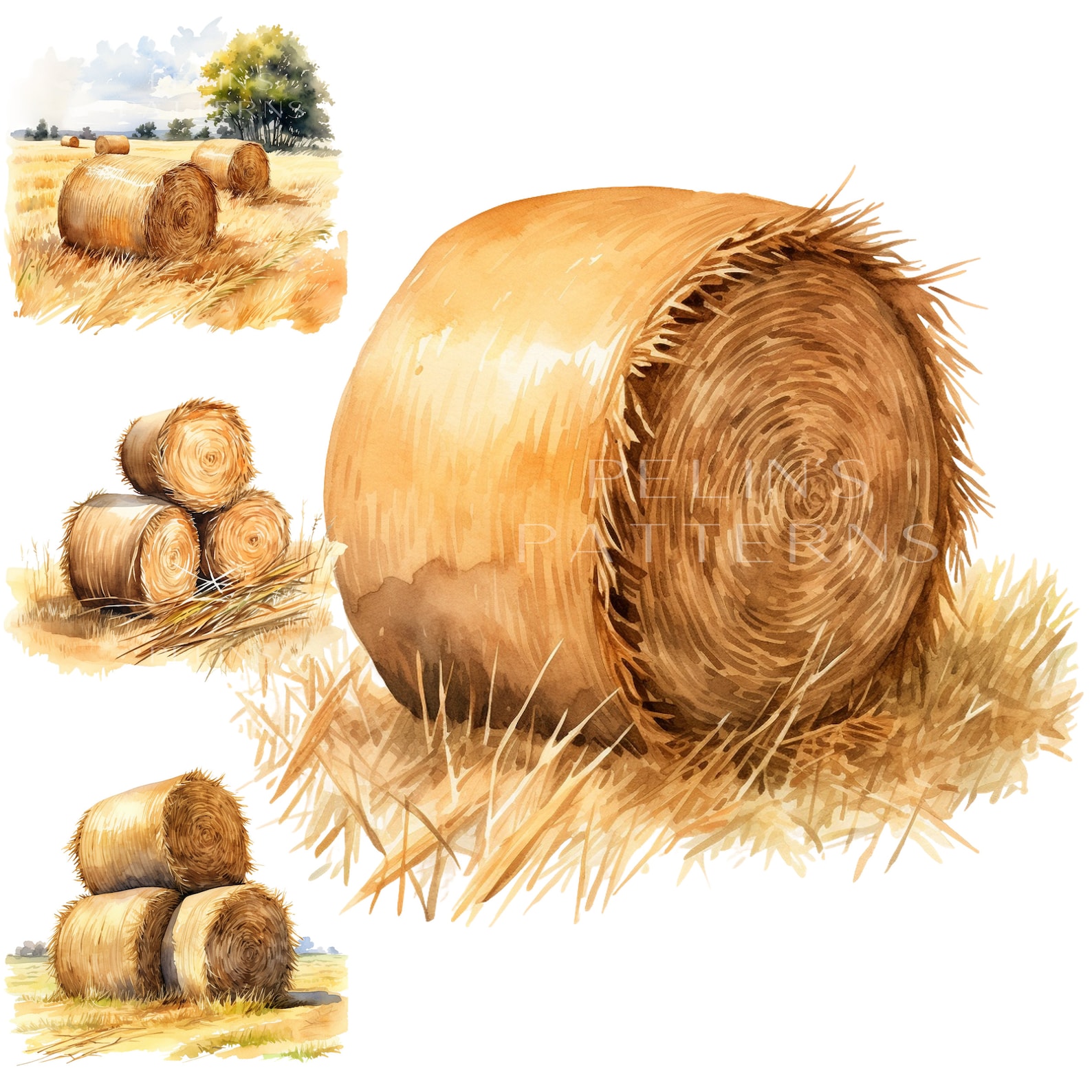 Hay Bale Png Clipart - Etsy