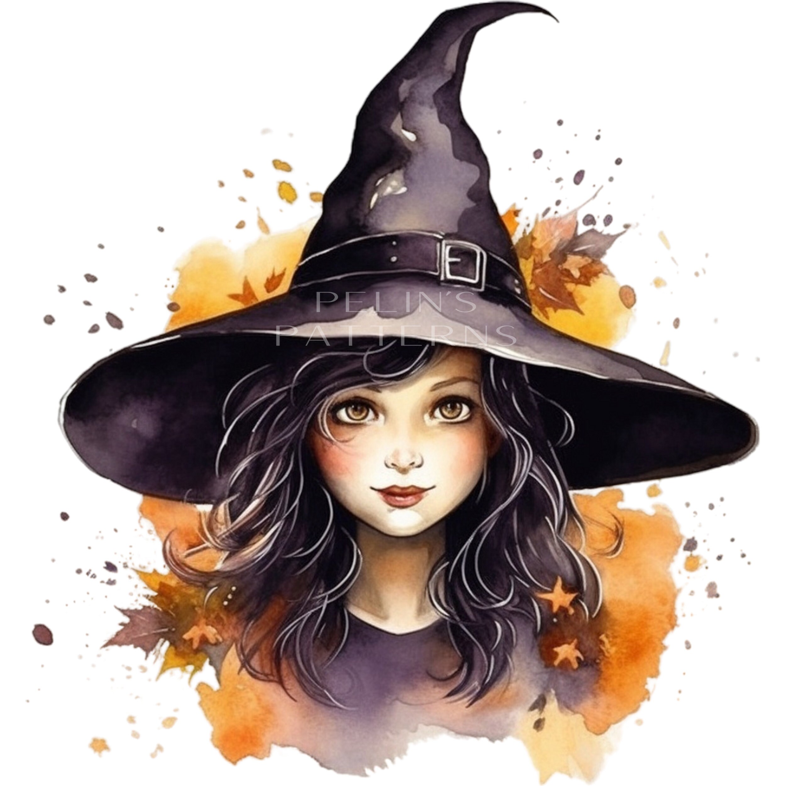 Watercolor Witch Hat Clipart PNG - Etsy