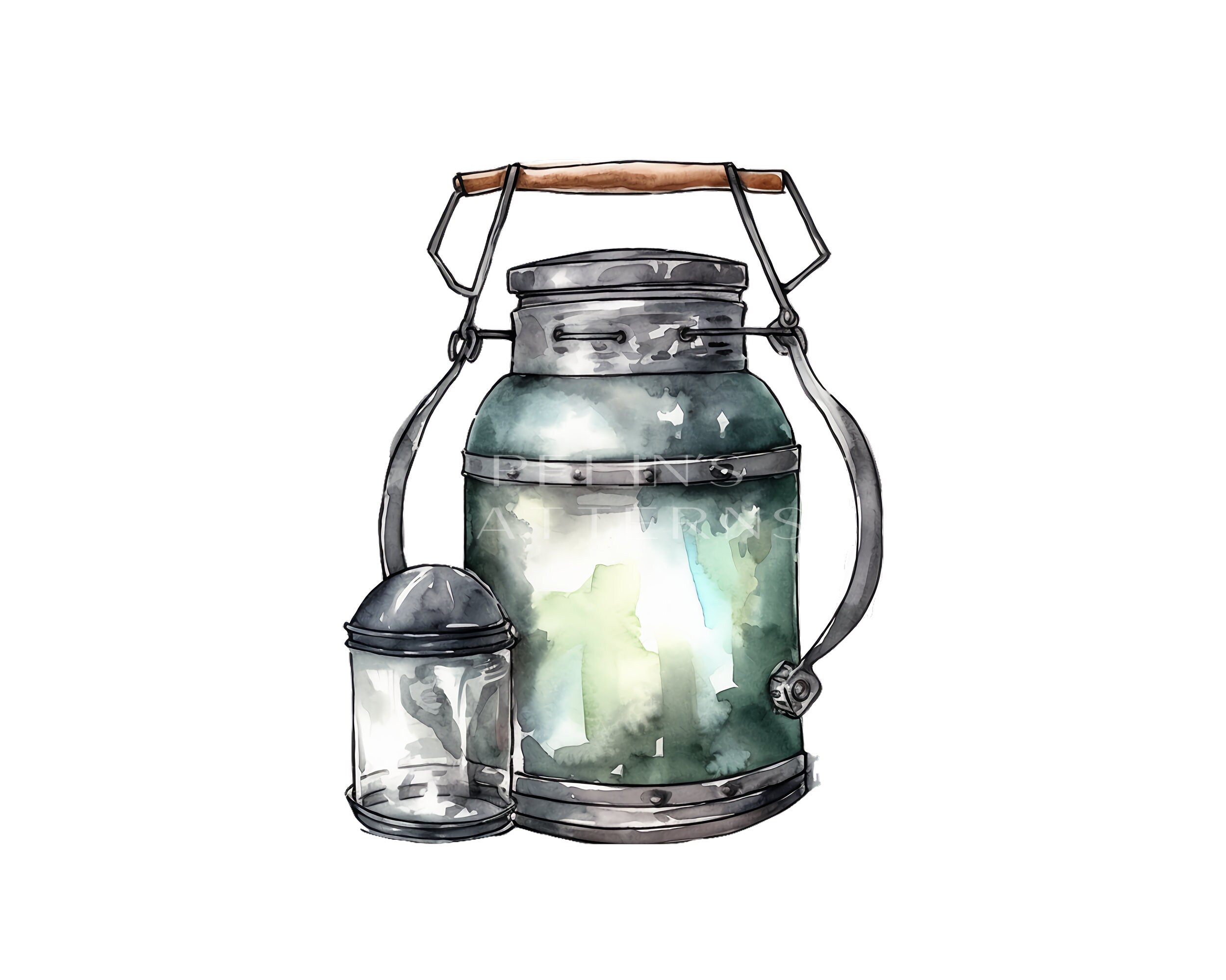 Vintage Milk Can Clipart PNG - Etsy