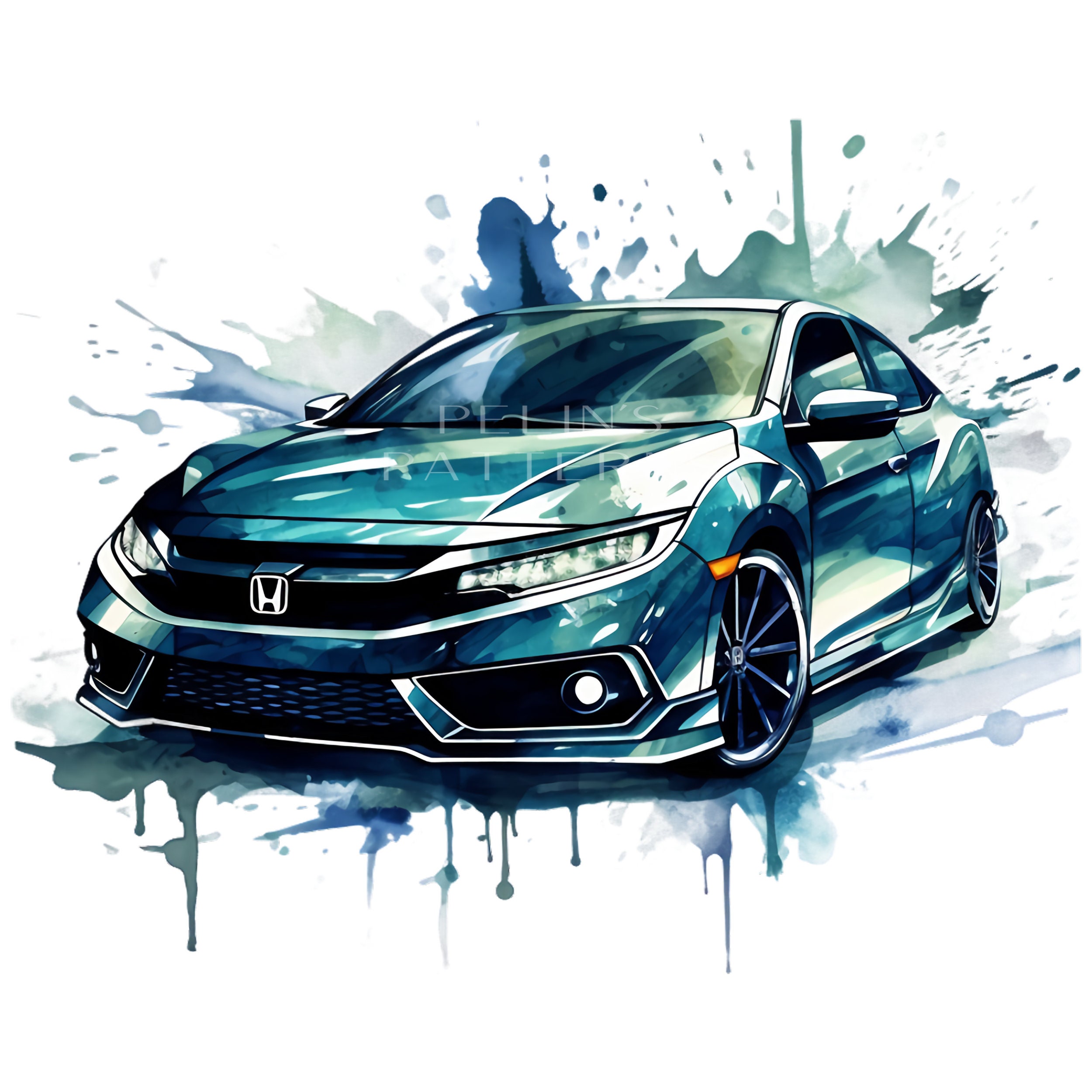 Honda Civic Clipart PNG - Etsy