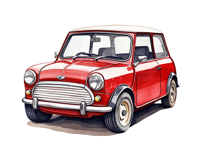 Classic Mini Cooper Clipart PNG Etsy