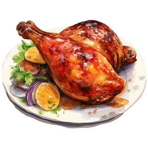 Grilled Chicken Leg Png Clipart - Etsy