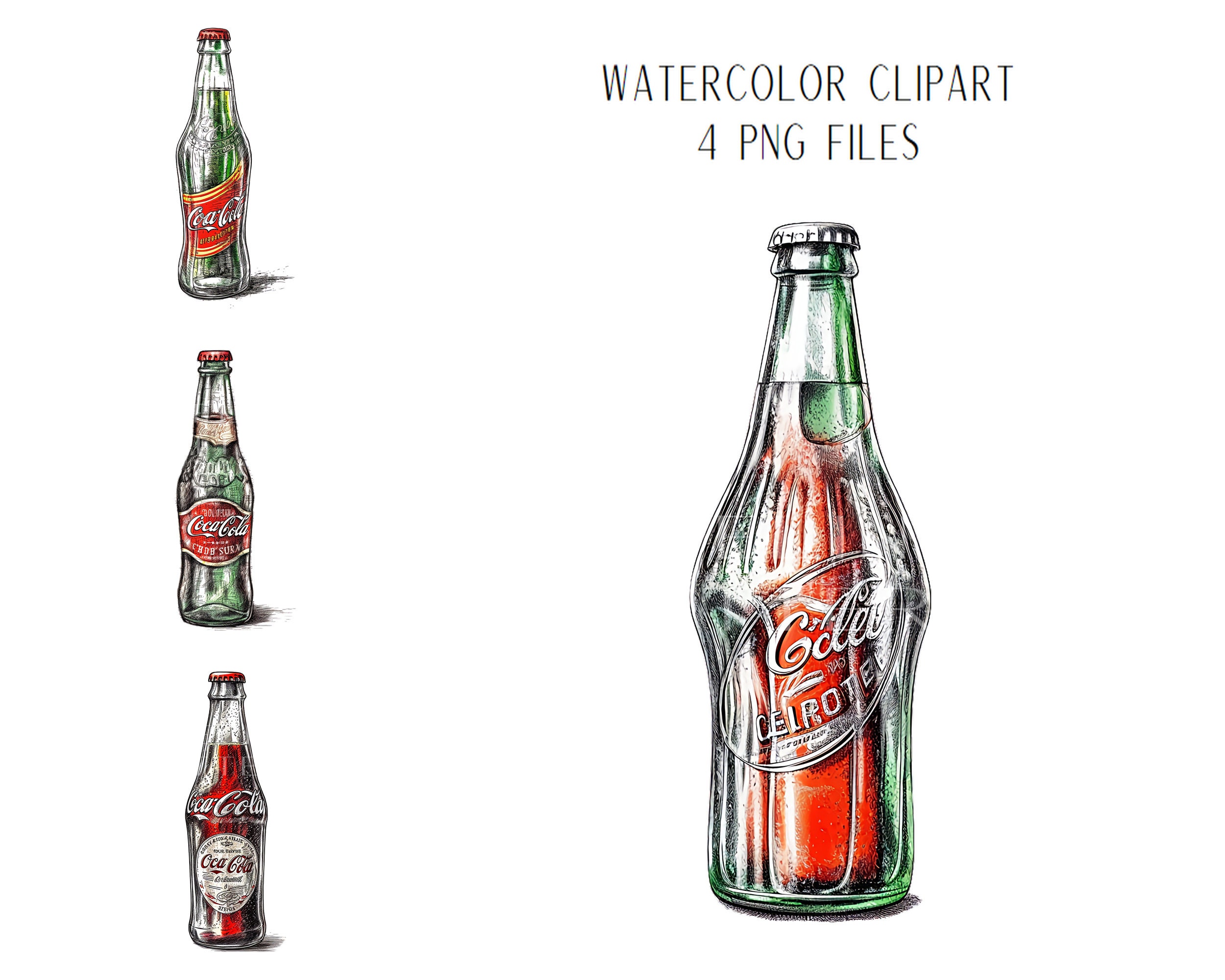 Glass Coke Bottle Clipart PNG Etsy