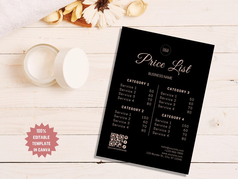 Hair Dresser Price List Template for Hair Stylist Price List Etsy