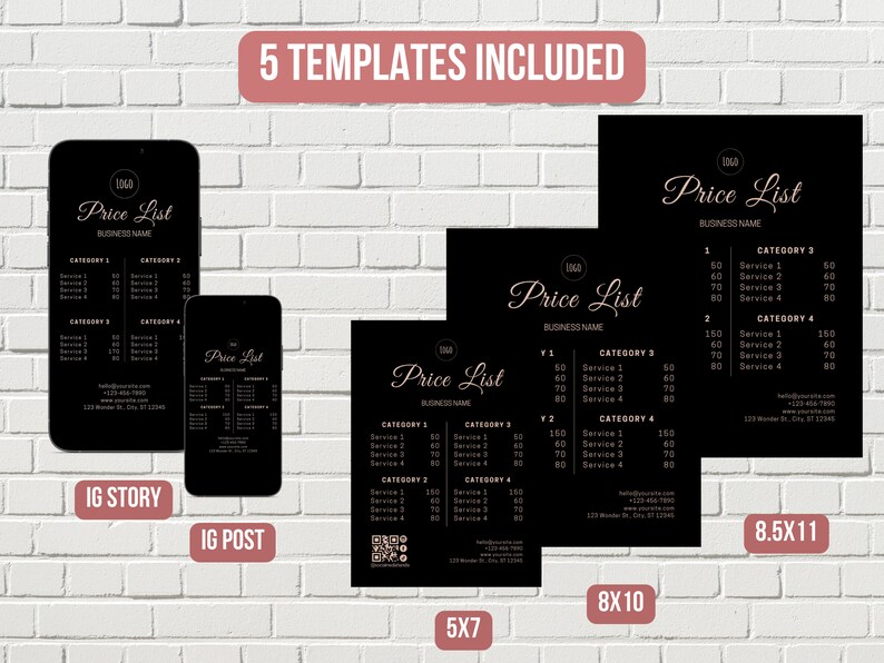 Hair Dresser Price List Template for Hair Stylist Price List Etsy