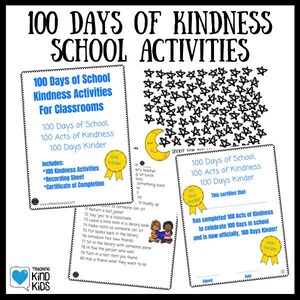 100 Days of School Kindness Activities for SEL Curriculum Digital Printable