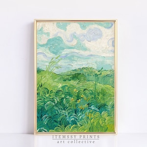 Green Wheat Field | Impressionist Painting | Green Art Print | PRINTABLE Vintage Landscape | Vincent Van Gogh Print | Digital Download
