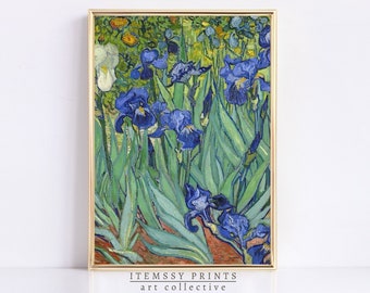 Vincent van Gogh Print | Vintage Wall Decor | Irises Print | Fine Art Floral | Blue Floral PRINTABLE Garden Art | Impressionist Flower