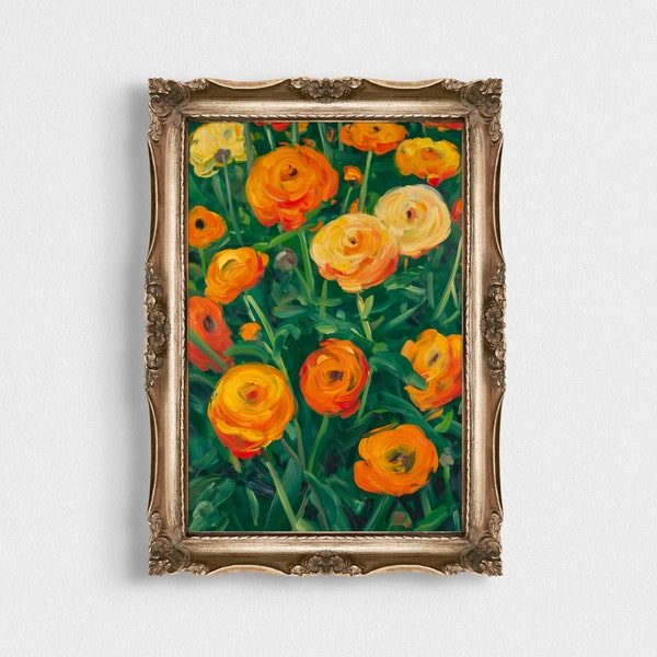 Vintage Marigolds Wall Art | Flowers Wall Decor | Antique Floral Poster | Printable Colorful Botanical Print | Instant DOWNLOADABLE Artwork