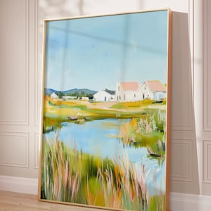 Décoration murale grand-millénaire pour chambre d&#39;enfant | Impression d&#39;art paysage pastel | peinture vintage des marais du Lowcountry | Poster pour chambre de bébé | Téléchargement instantané