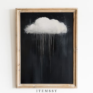 Dark Moody Cloud Print | Gothic Romantic Cottagecore Art | Vintage-Style Oil Painting | Dark Academia Home Decor | Above Bed Wall Art