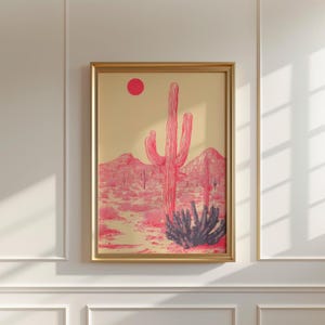 Mexikanische Wüste Pink Kunstdruck | Digitaler Download zum Ausdrucken | Housewarming Geburtstagsgeschenk | Southwestern Wanddekor | Geschenk für Sie oder Ihn