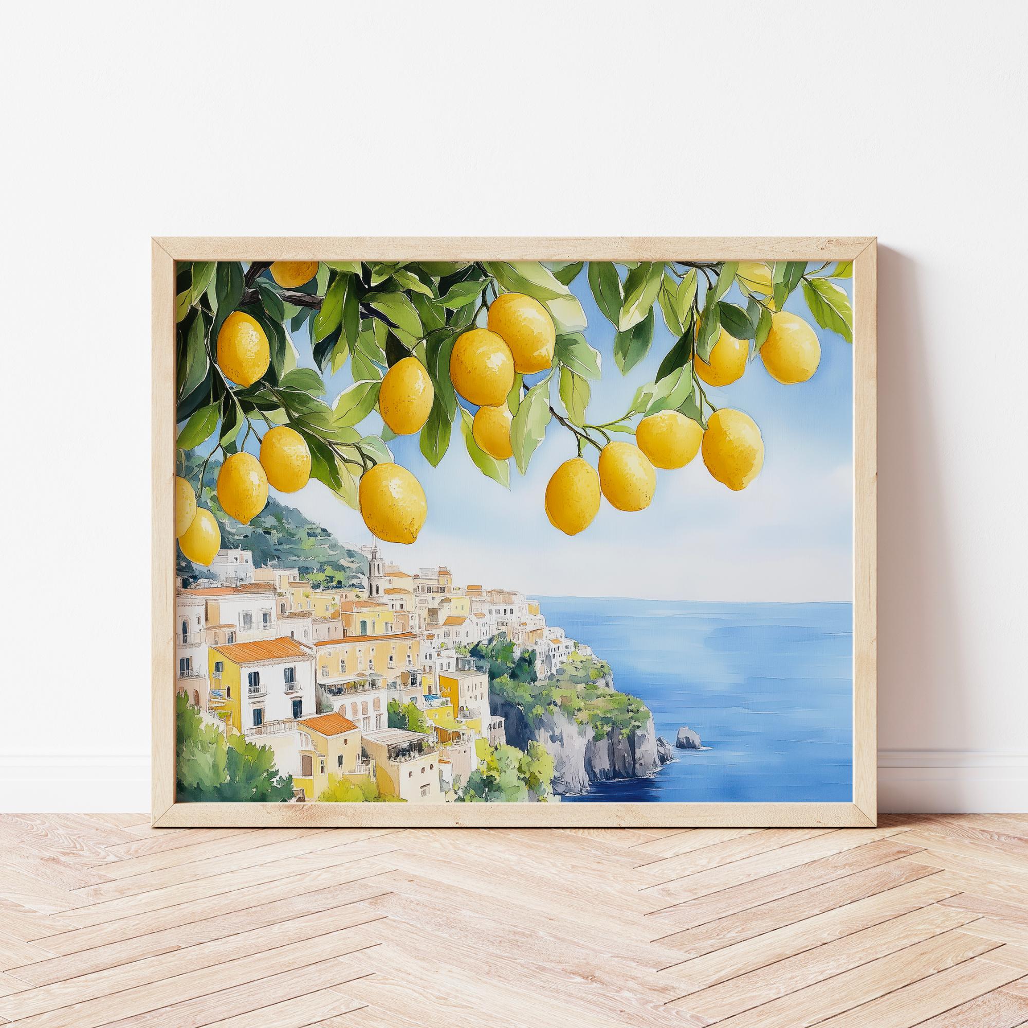 Amalfi Coast Wall Art | Positano Watercolor Painting | Italian ...