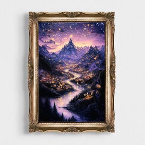 Celestial Night Court Print | Starry ACOTAR Velaris Art | Digital Download Poster | Fantasy Wall Decor | Book Lover Gift | Home Office Decor