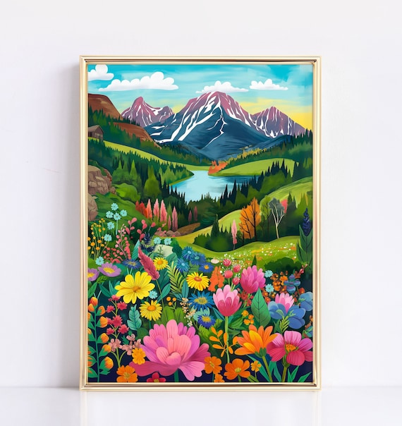 油絵 油彩 油彩画 絵 絵画【colorful flower garden】 The Flower Garden Original Colorful Small Acrylic Floral