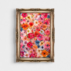 Watercolor Flowers Print | Floral Instant Art | Printable Wall Art | Botanical Modern Decor | Nursery Wall Art | Floral Field Digital Poster