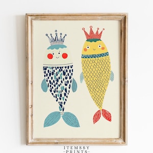 Colorful Fish Poster | Cute Funny Kitchen Decor | Instant Download for Nursery Print | Printable Wall Art | Unique Gift Idea for Home Decor