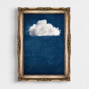 Indigo Cloud Wall Art | Blue Abstract Art Print | Minimalist Sky Art | Maximalist Night Sky Deco | Modern Indigo Dreamy Cloud Print