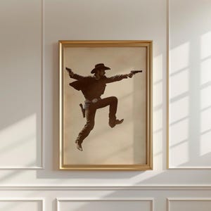 Western shootout-print | Vintage Wild West grenskunst | Cowboybardecoratie | Amerikaanse boerderijposter | Uniek cadeau voor westerse liefhebbers