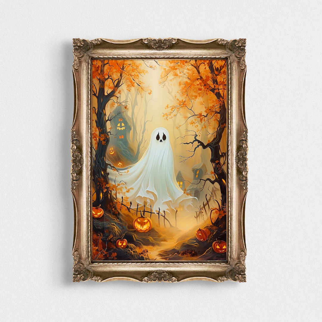 Vintage Halloween Print Printable Poster Dark Academia Haunting Ghost ...