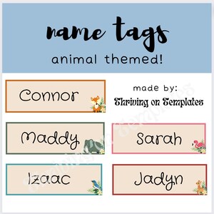 Classroom Name Tags Template | Printable | 3 Pages - Etsy